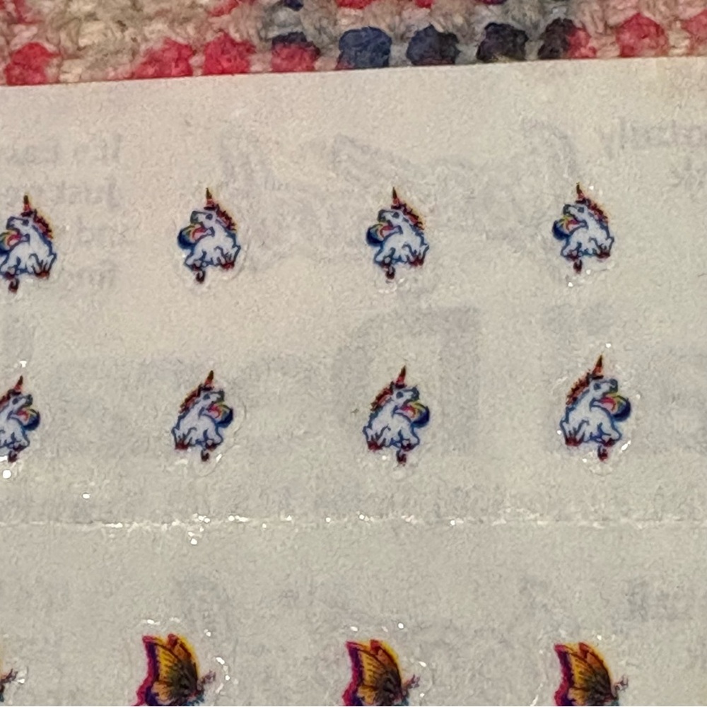 Lisa Frank Vintage 90’s Nail Sticker Decals Sheet Dolphins Unicorns Flamingos 6p - Picture 4 of 5